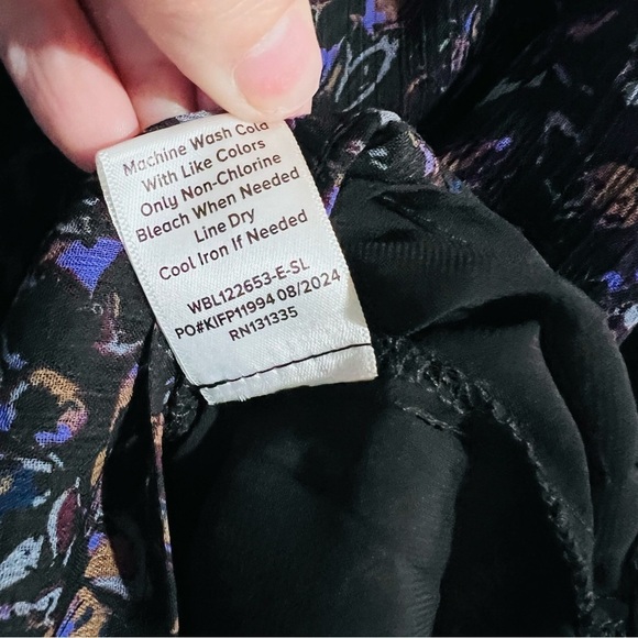 Evereve Petra Floral Print Long Sleeve Blouse in Plummulti Size XS - Picture 11 of 11